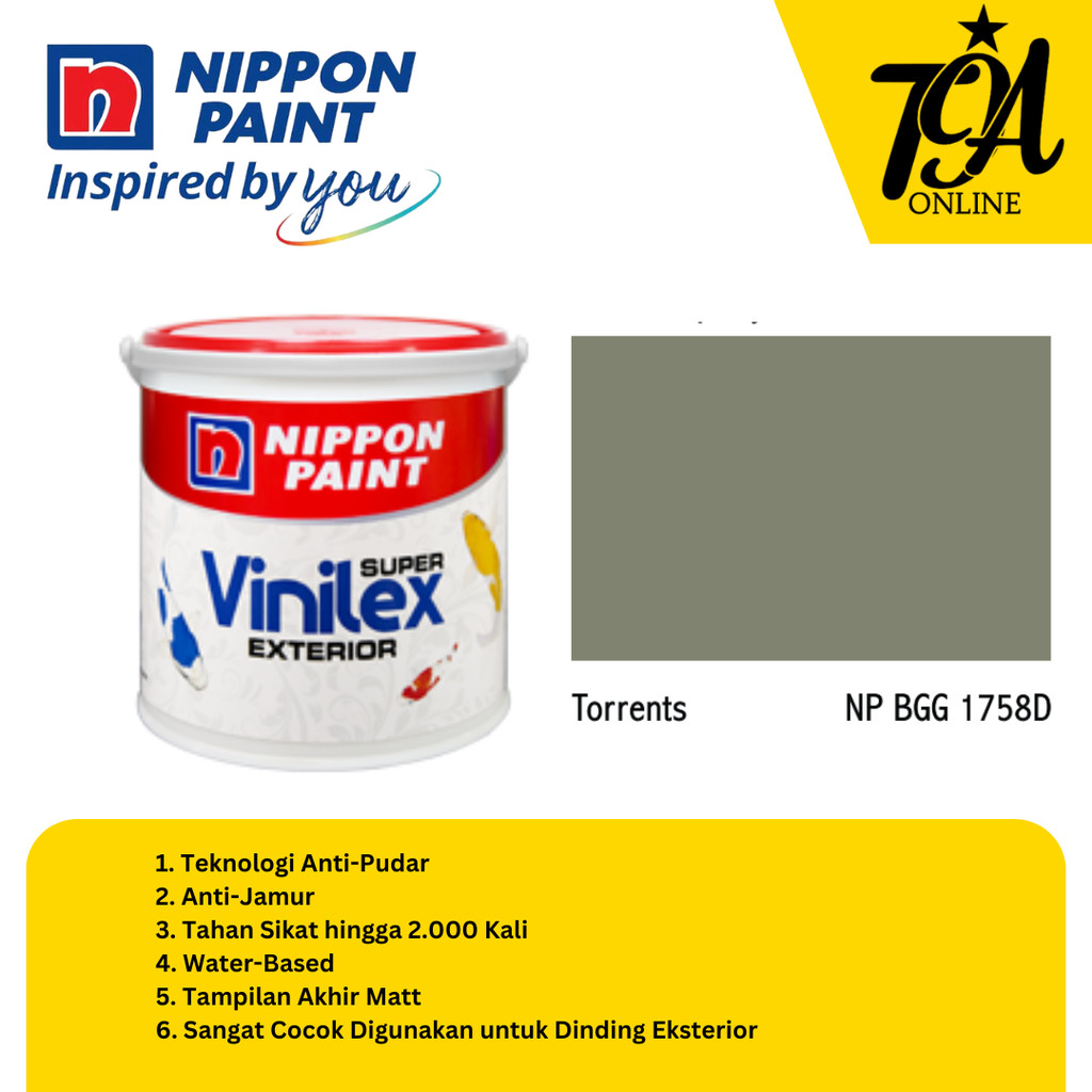 NIPPON PAINT Vinilex Exterior Cat Tembok Exterior Torrents 5 KG