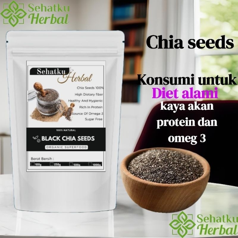 

SEHATKUHERBAL Black Chia Seed Premium Original Diet Organic (Kualitas Import Peru)