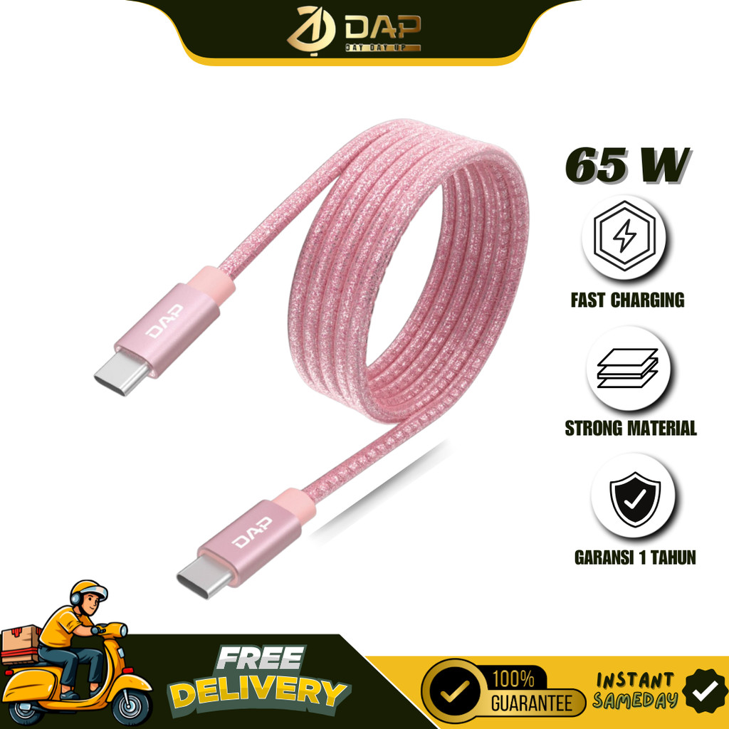 DAP DFC120 Data Cable 65W Fast Charging data transfer Type C to Type C  Kabel data fast charging