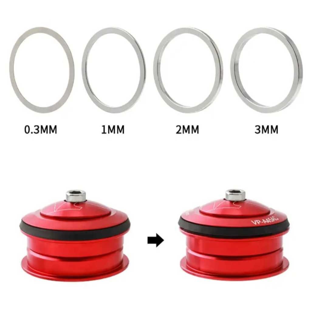 Muqzi Spacer Shim Ring Headset Bearing Washer Gasket Steertube Fork Set 0.3 1 2 3 mm Sepeda MTB