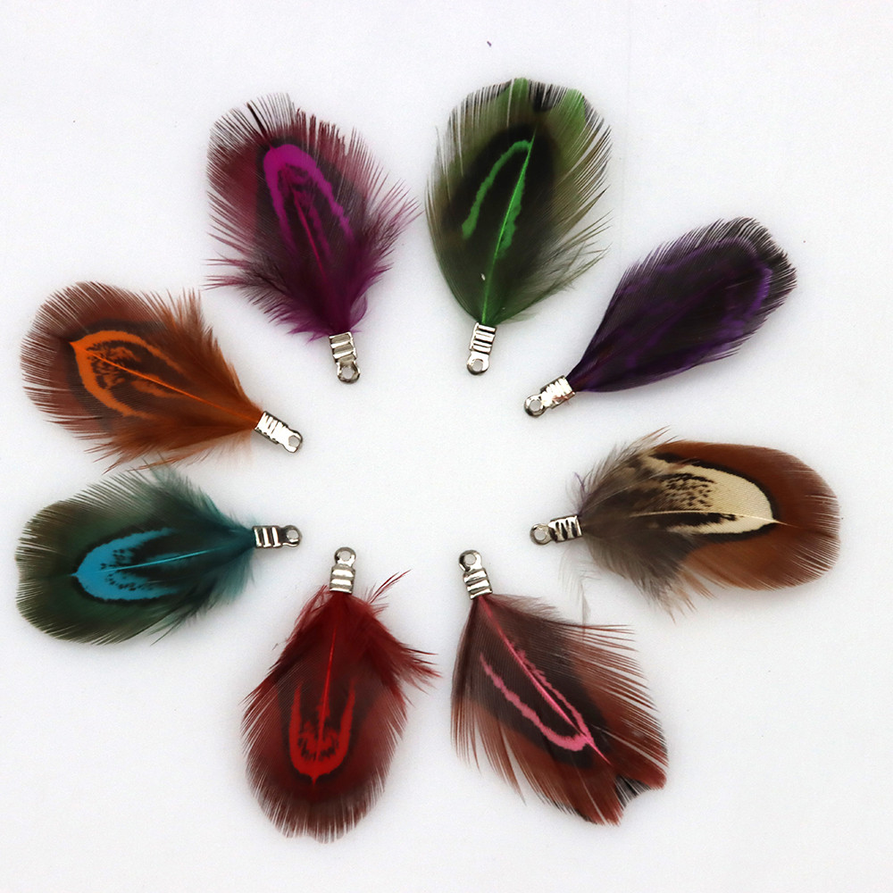 

3.5/4.5/7cm Natural Feather Tassel Pendant 12Psc/Lot Jewelry Furniture Decoration DIY Bracelet Necklace Earrings Making Charm