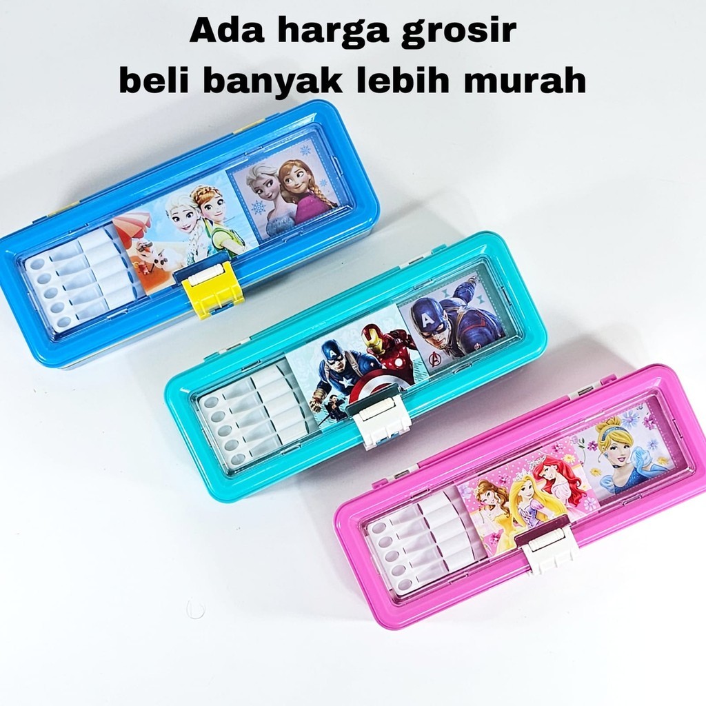 

GG Kotak Pensil Plastik 3 Susun 8x21/Tempat Pensil/Pencil Case/Tepak