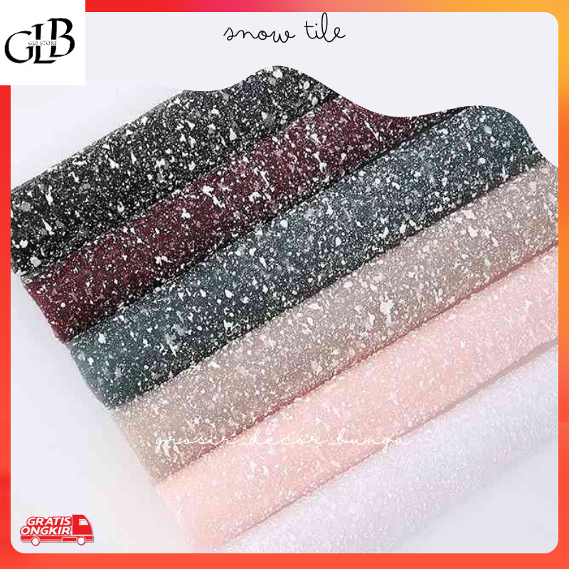 Macam Baju / [SW] SNOW TILE lembaran KAIN TILE SALJU PER potongan KAIN PEMBUNGKUS BUKET BUNGA FLOWER