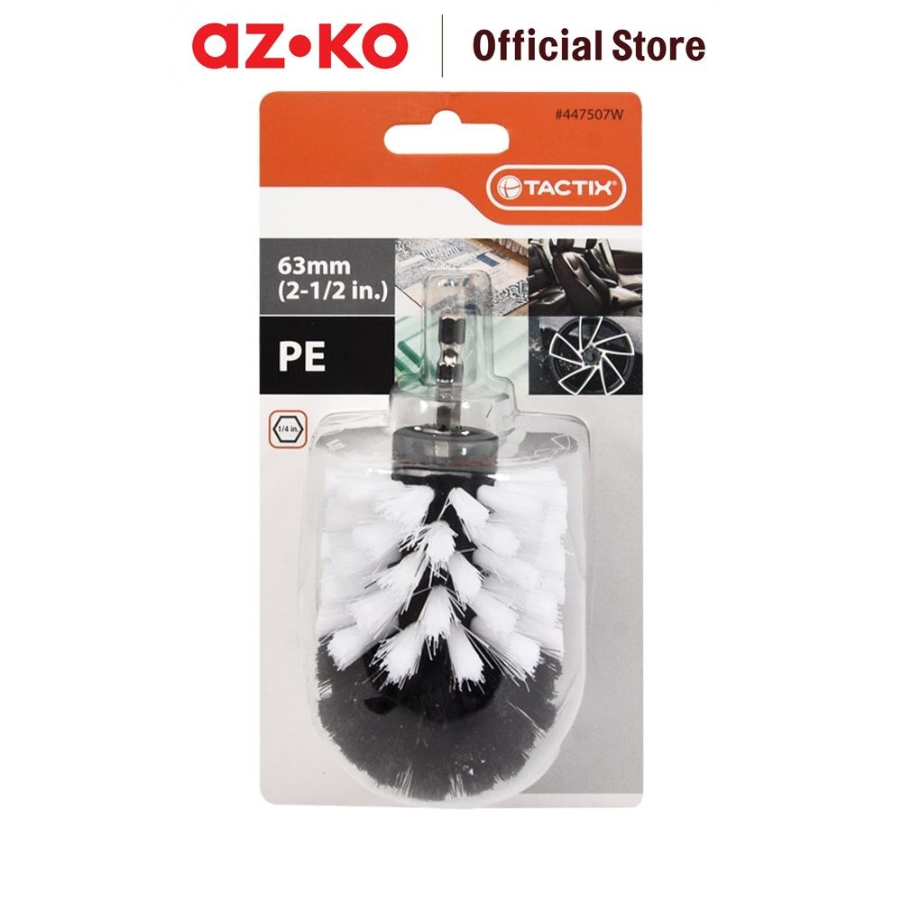 AZKO Tactix Sikat Mesin Poles 6.3 cm - Hitam/Putih Polisher Part Mesin Penghalus Aksesori Alat Penga