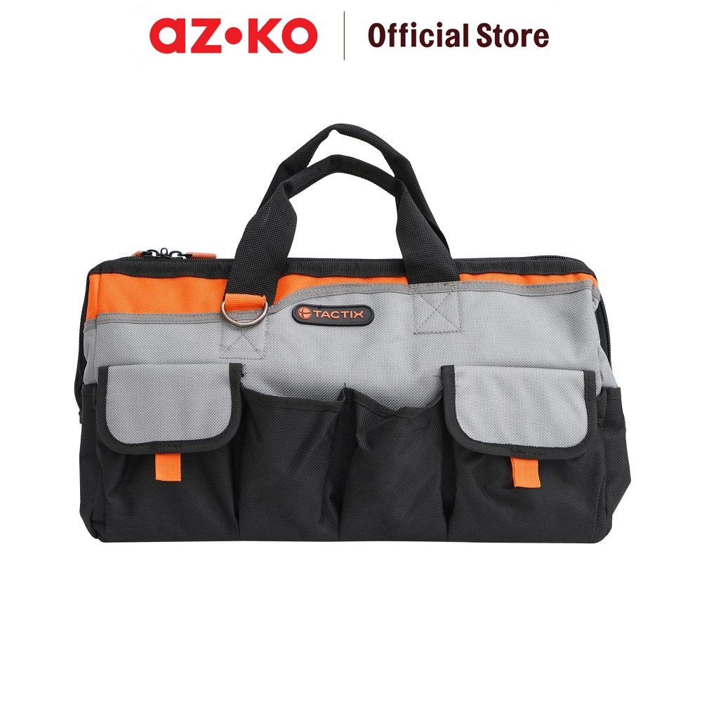 AZKO Tactix Tas Perkakas Kanvas 50 cm Peralatan Tukang Bangunan Jobsite Box Tools Bag Tempat Obeng S