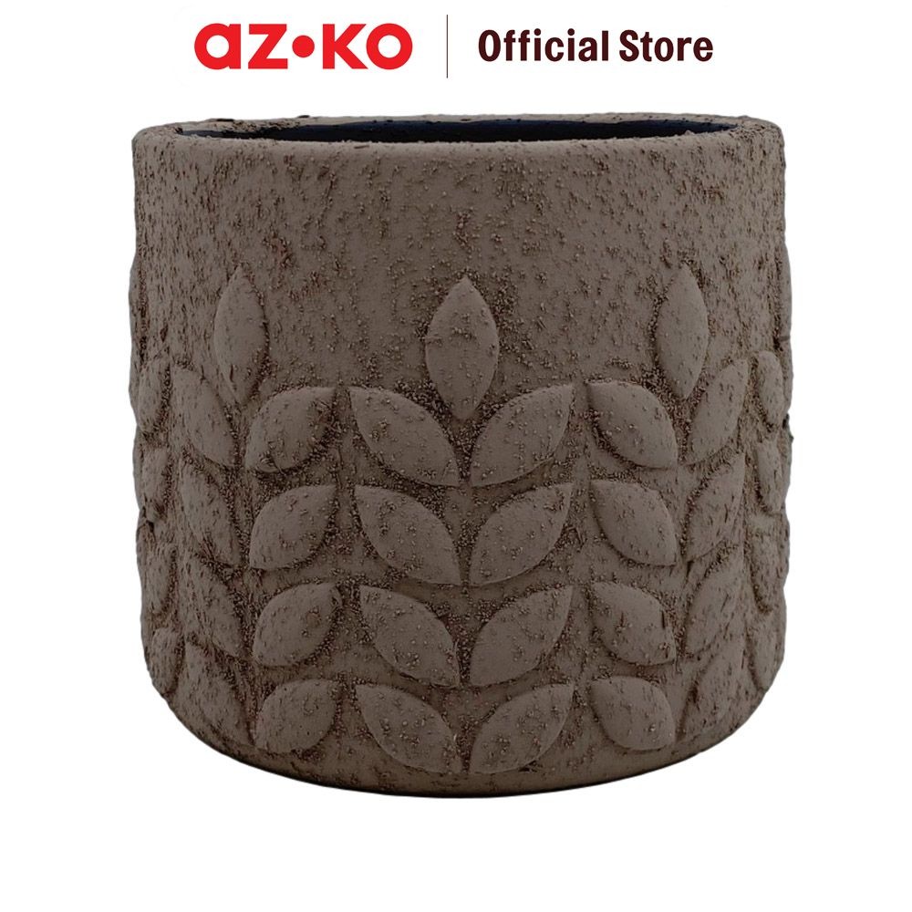 AZKO Arthome 12.5 cm Paddy Pot Tanaman - Cokelat Taupe Wadah Cement Bunga Tempat Tumbuhan Perlengkap