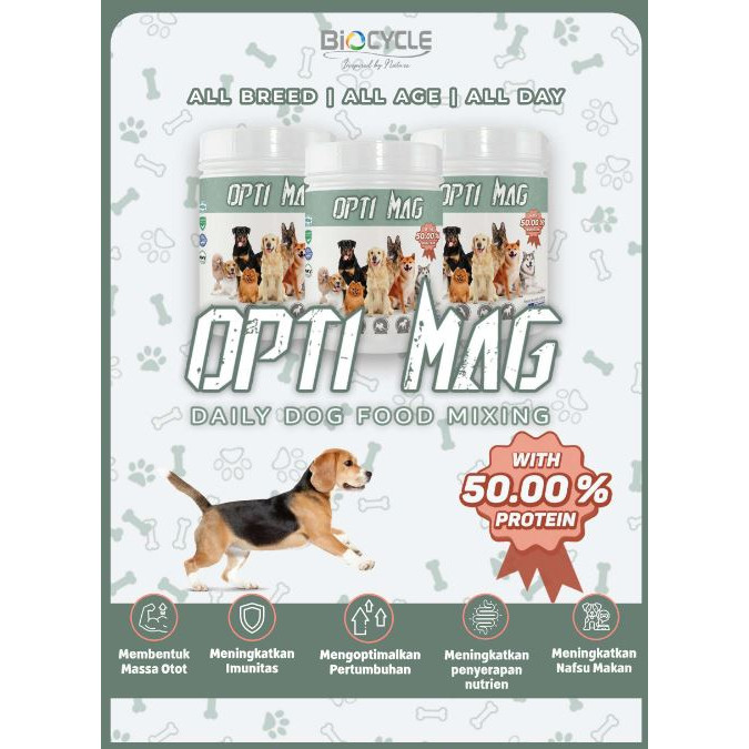 hc75rg Opti Mag 500Gram Daily Dog Supplement Anjing Mixing Optimag