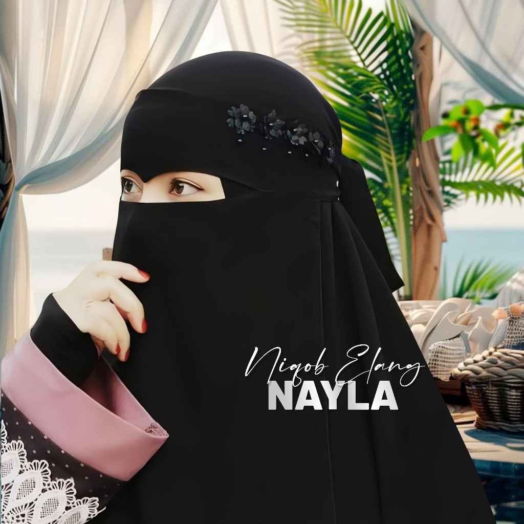 Niqob Elang NAYLA 02 | Matt Baghdad Silky | Niqob Cadar Niqab Bandana Wolfis Niqab Yaman Niqab Arab 