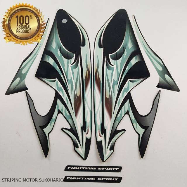 (ORI) striping yamaha RX king  tahun 2006 stiker les motor full set hitam  kualitas original