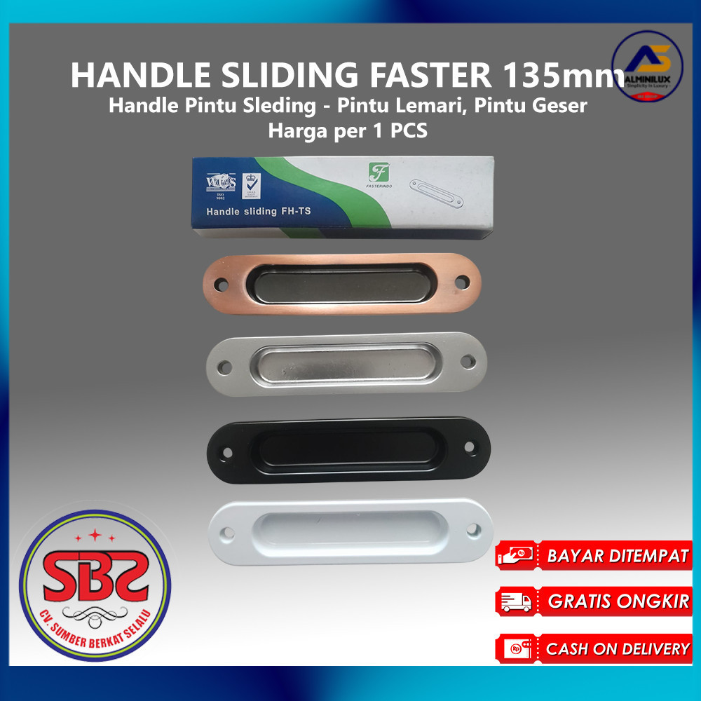 Handle Sliding Faster 135 mm - handel tanam -  handle pintu sleding - pintu geser sliding laci & pin