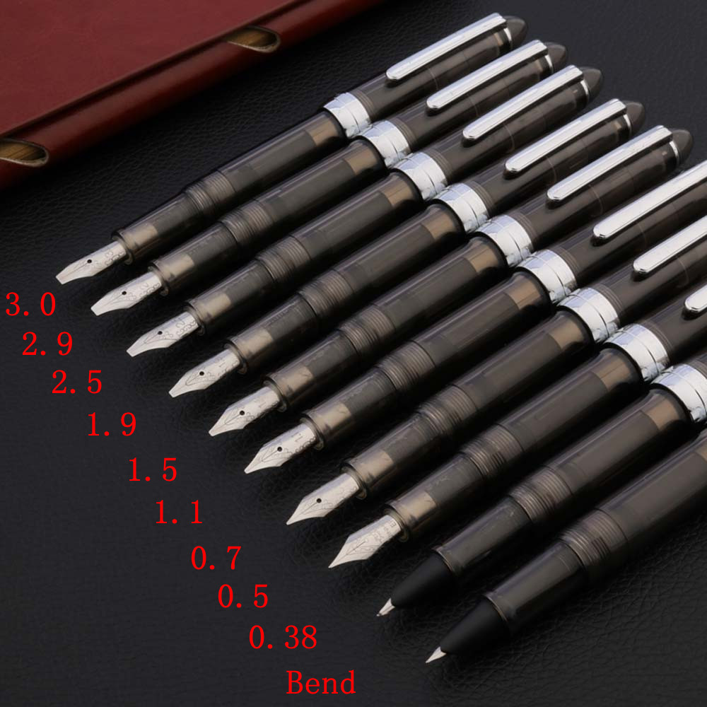 

Brand JINHAO 992 Parallel Fountain Pen Plastic Transparent Black Spin Ink Color Stationery Student Office School Supplies