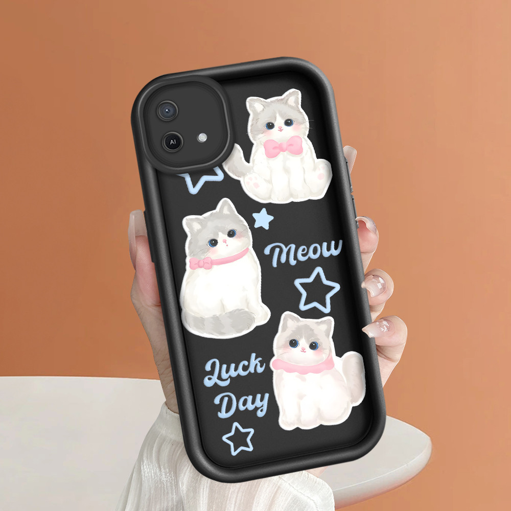 Casing Kucing Selebriti Internet Untuk For  OPPO A16K A16E Cat Stars Phone Case Softcase 4145