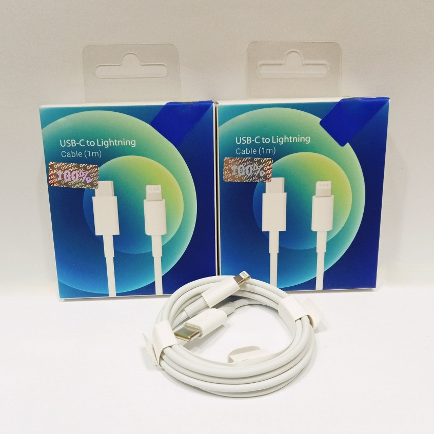 Kabel Data Light 12 100% Usb Type-C To Light data cable 1meter Pack Biru