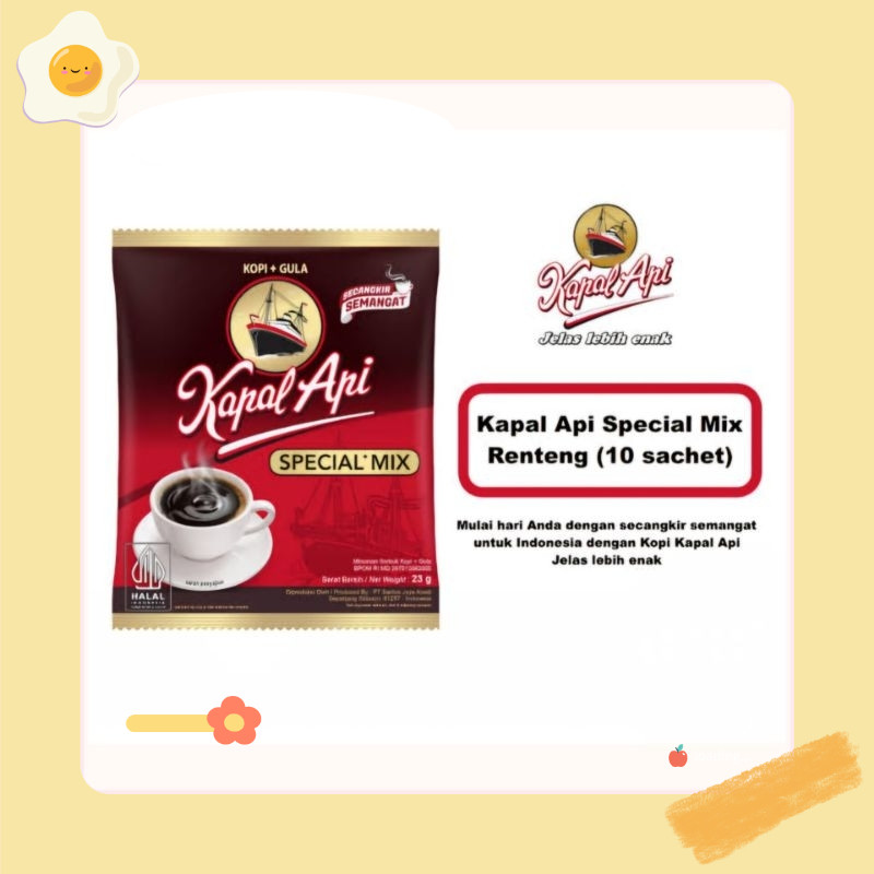 

Kapal Api Special Mix 23gr - 1 renceng isi 10 sachet YERAH