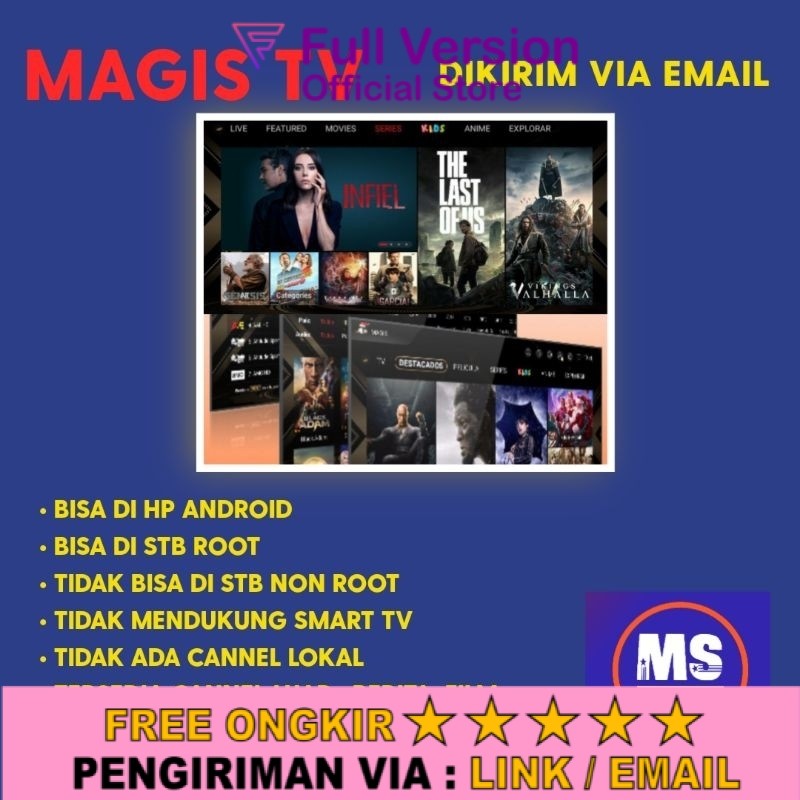 APLIKASI NONTON TV LUAR, FILM, SERIES, SPORT,  MAGIS TV LIFETIME FULL GARANSI