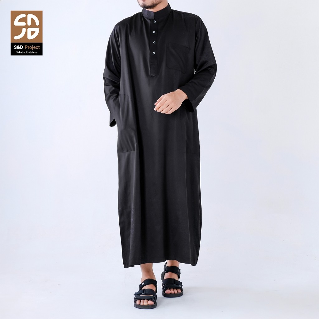 [HOT NEW] S&D Project Gamis Katun Tesla Jubah Koko Pria Muslim Model Turki Arabian Pakistan Kerah Ma