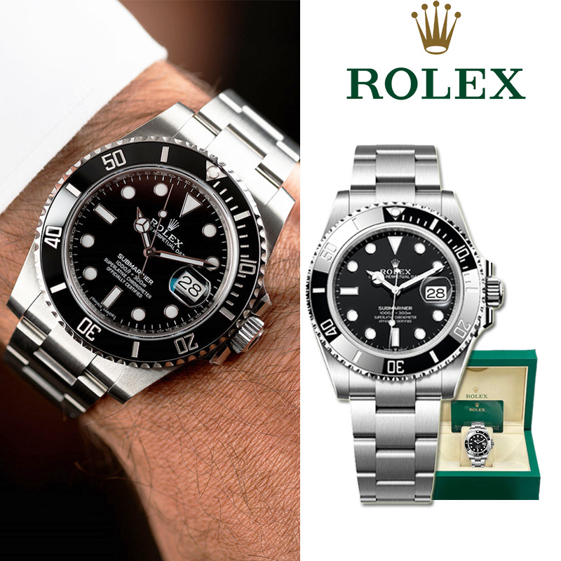 【Rolex】100% original rolex watch Black Submariner 41mm Jenis kalender Jam tangan 116610LN-0001 Ready