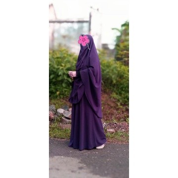 ZF76YA Gamis syari wolfis premium set cadar murah