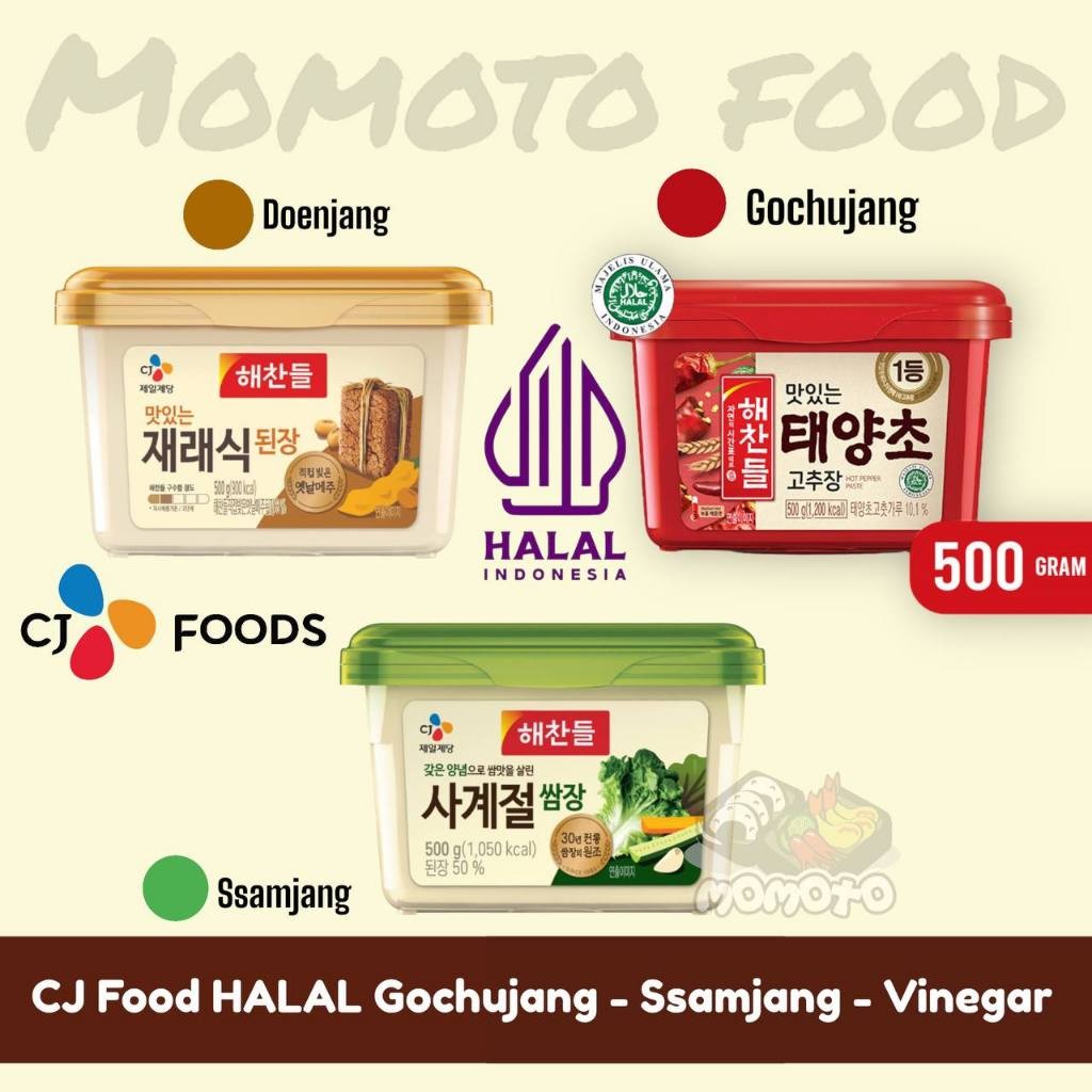 

CJ Foods Haechandle Saus Gochujang Doenjang Ssamjang Halal MUI / Pasta Kedelai Cabai Cabe Korea 500 Gram