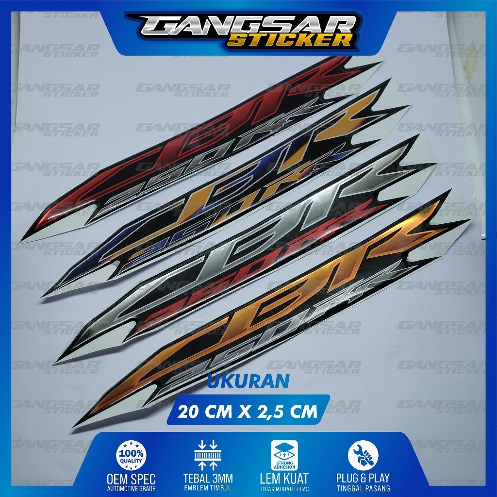 emblem timbul cbr 250 honda / emblem cbr 250 rr / stiker emblem cbr 250