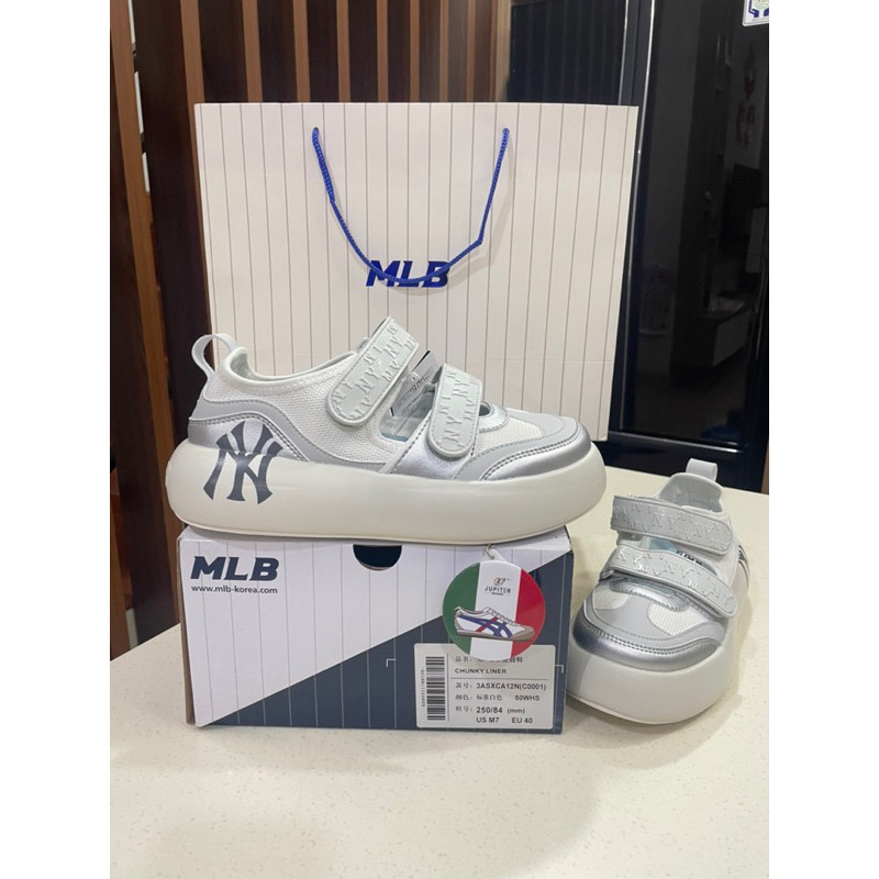 Sepatu Sandal MLB Korea Chunky Base Newyork Yankees Grey