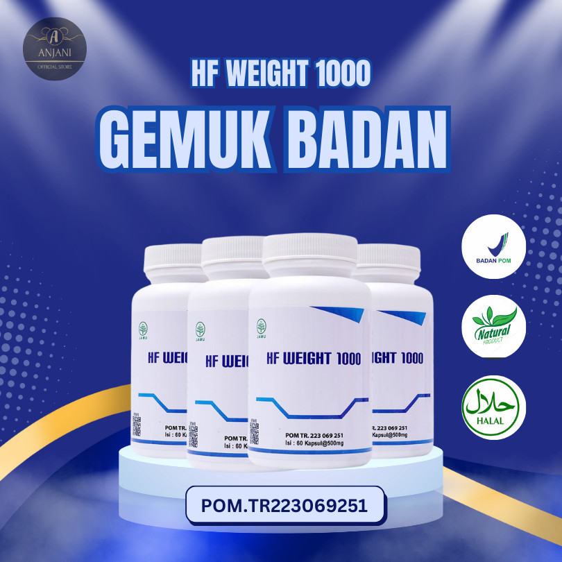 PAKET 4 PCS - Weight 1000 Suplemen Penggemuk Badan Mass Gainer 60 Kapsul - ANJANI