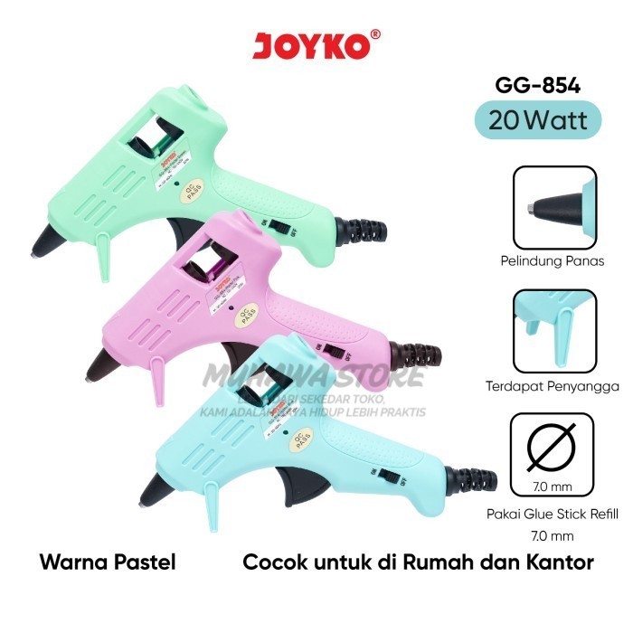 

LEM TEMBAK JOYKO GG-854 GLUE GUN WARNA PASTEL 25 WATT