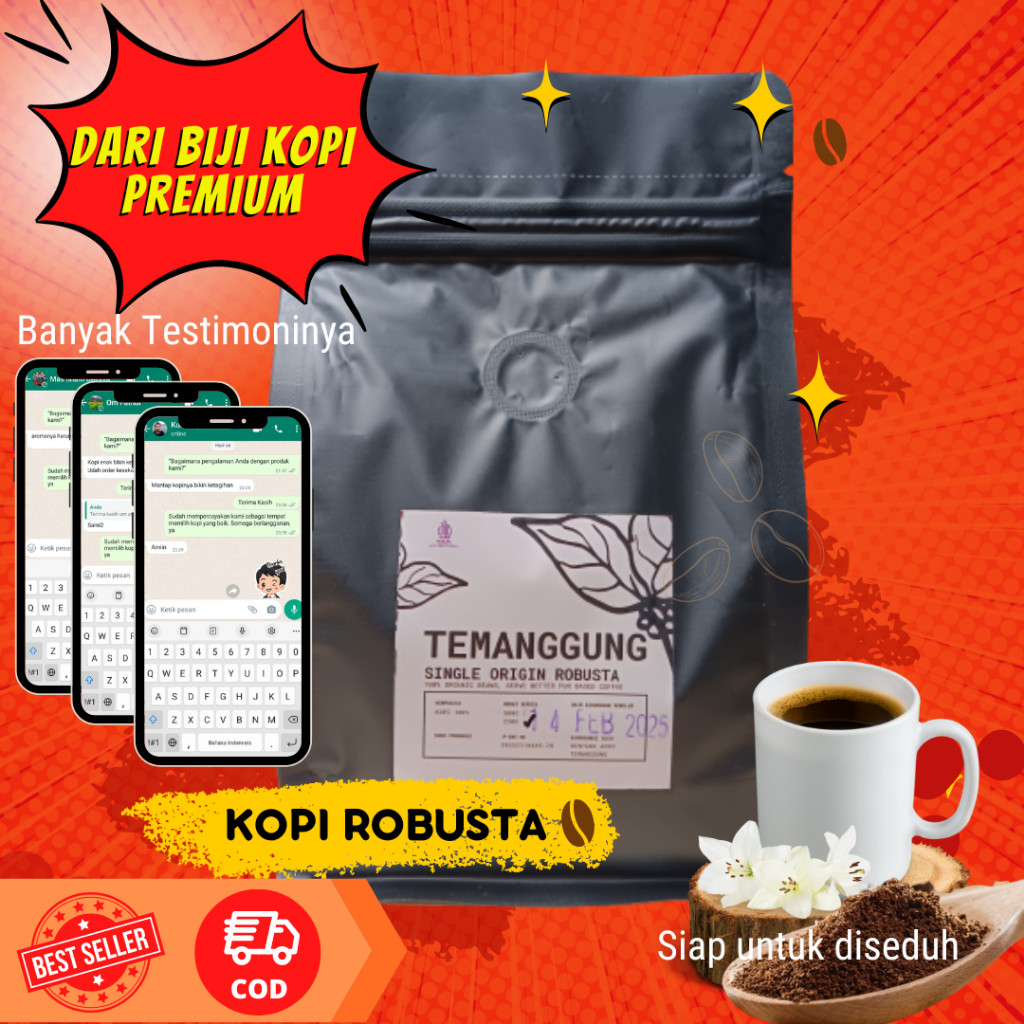 

KODE A | Kopi Temanggung Robusta Bubuk Murni 100% Asli 250 gram