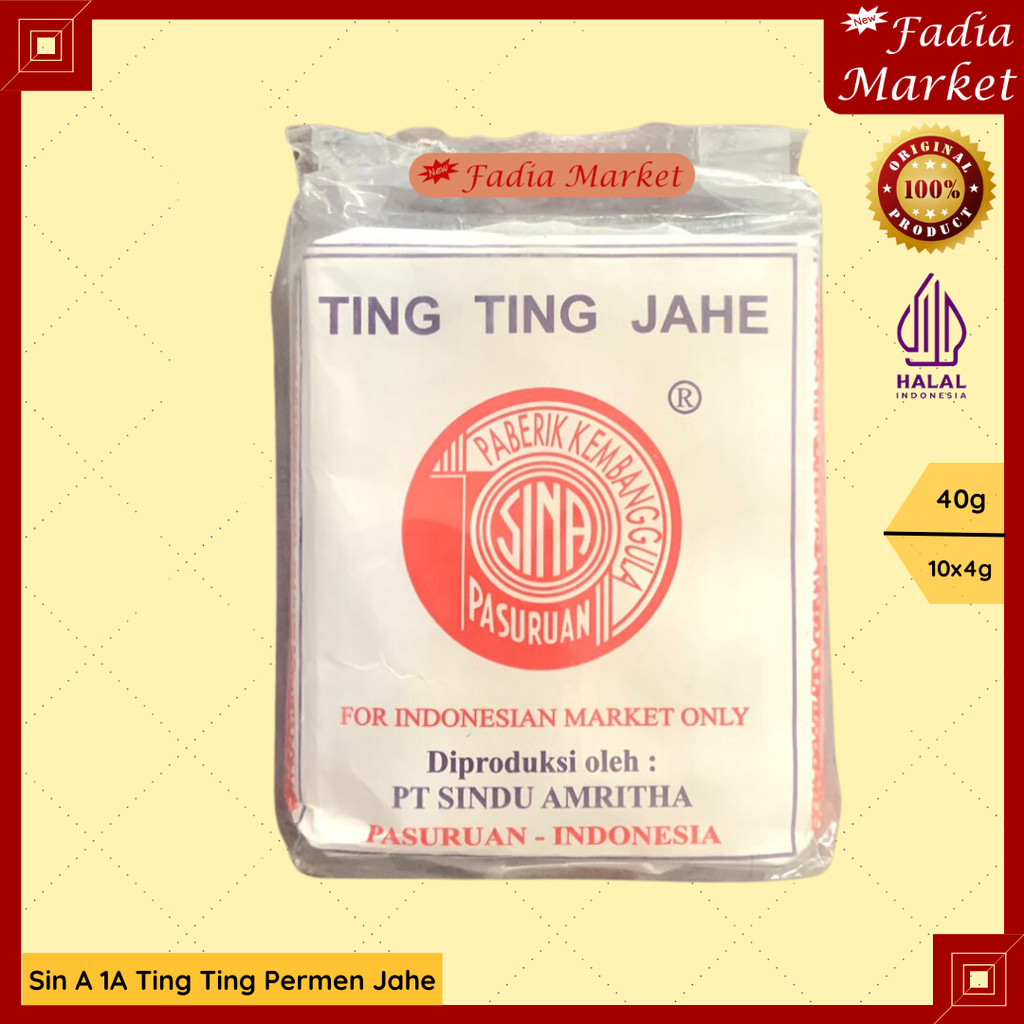 

Sin A 1A Permen Ting Ting Jahe 40g 10x4g ECERAN