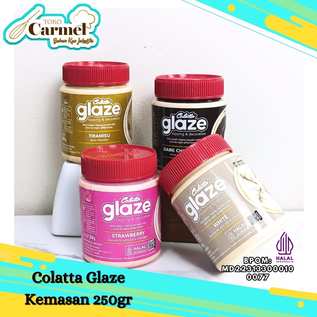 

Colatta Glaze 250gr - Selai Topping Donut Coklat Strawberi Tiramisu