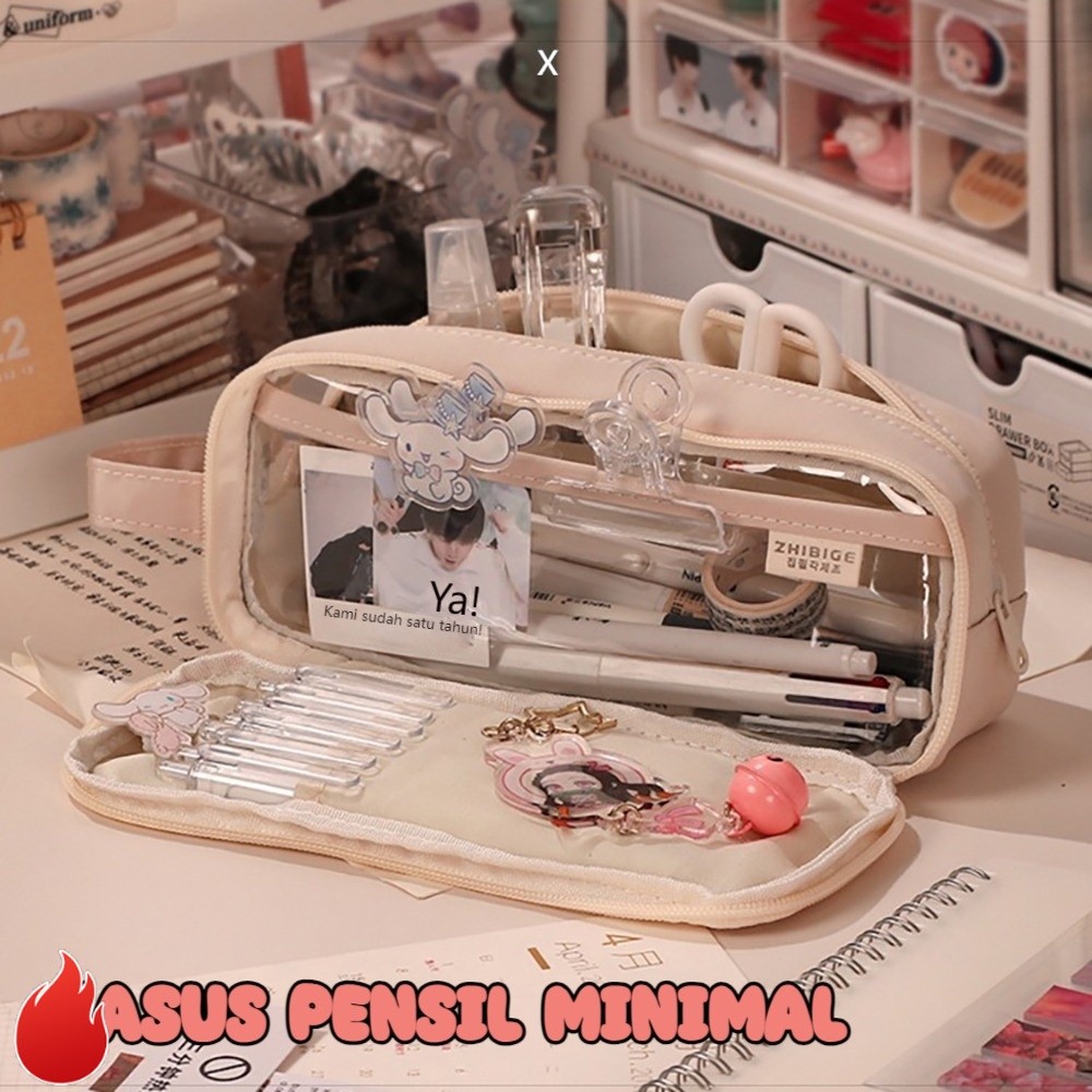 

【READY STOCK】 kapasitas besar kotak pensil tempat pensil siswa sekolah dasar gaya kotak alat tulis warna solid tempat pensil