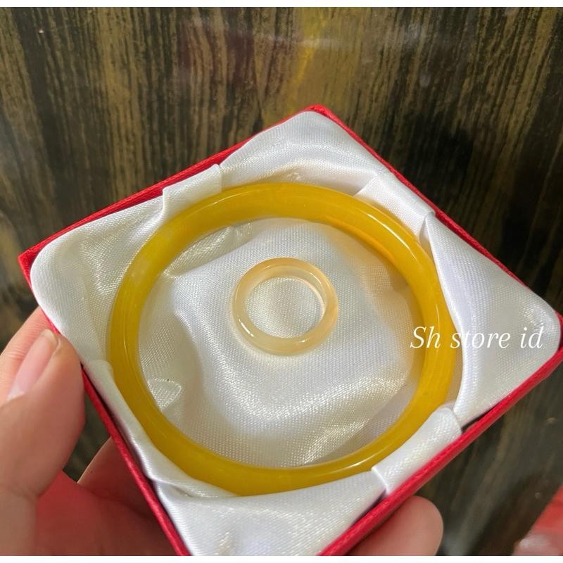 FS - SET GIOK GELANG DAN CINCIN TERBARU PRIA DAN WANITA GELANG GIOK ASLI