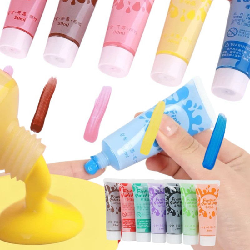 

Mainan edukasi WASHABLE PAINT 30ml / Cat air anak mudah dicuci / finger painting set