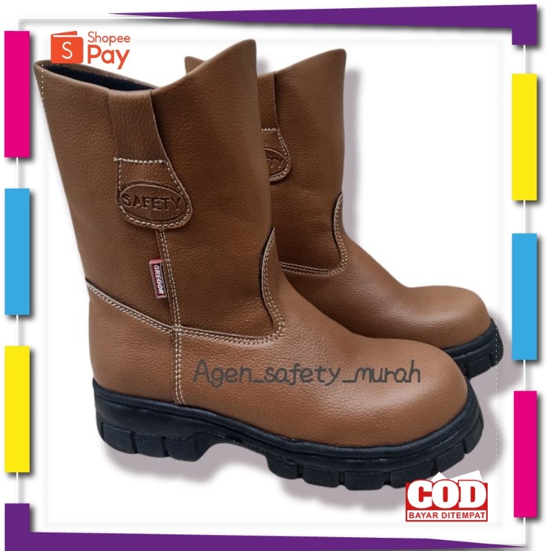 [PREMIUM ORIGINAL] sepatu boot safety shoes king Gregor Hammer Tan ujung besi Sefti proyek