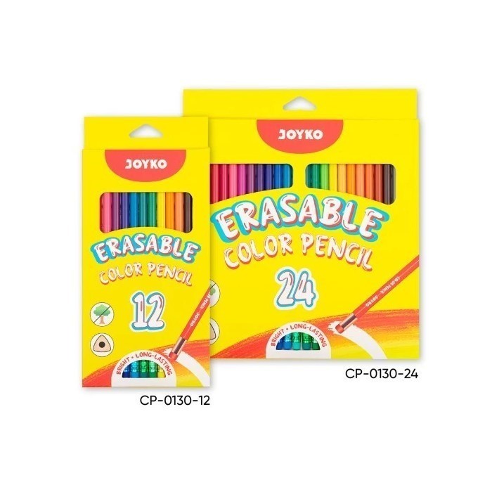 

(SET) Pensil Warna Panjang Bisa Dihapus / Erasable Color Pencils 12 / 24 Warna - Joyko CP-0130