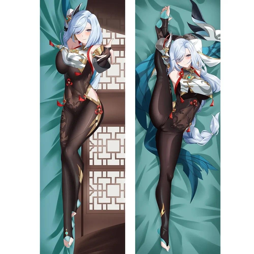 Genshin Impact Shenhe Dakimakura Anime Shen He Body Pillow Cover Double Side Printed Soft Bedding Cu
