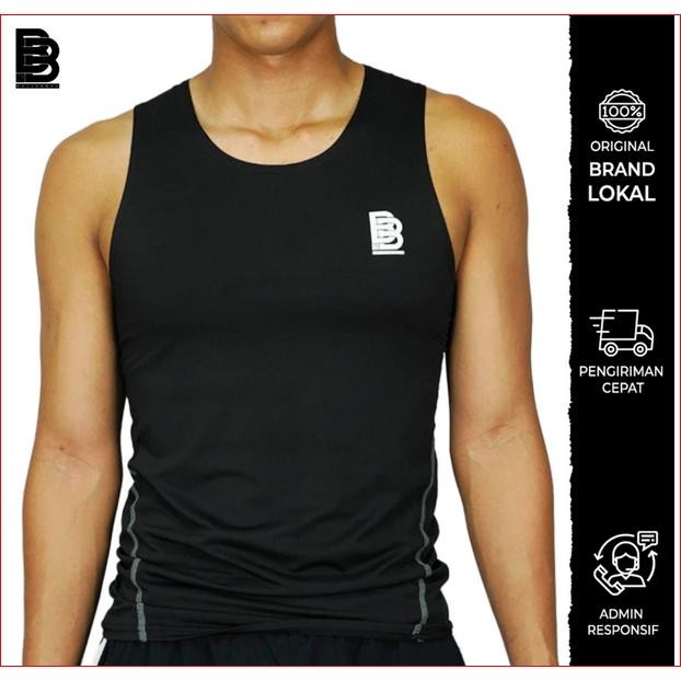 Baju Pakaian Kaos Singlet BALLERBRO Original / Baju Dalaman Tanpa Lengan Dry Fit Sport Pria Laki Ola