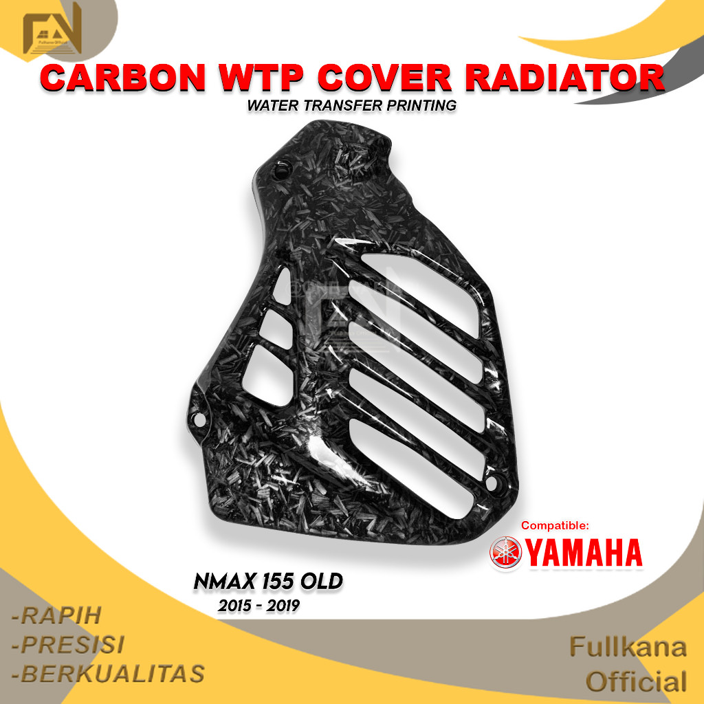 FULLKANA CARBON - COVER TUTUP RADIATOR NMAX 155 OLD CARBON FORGED / NMAX LAMA COVER RADIATOR CARBON 