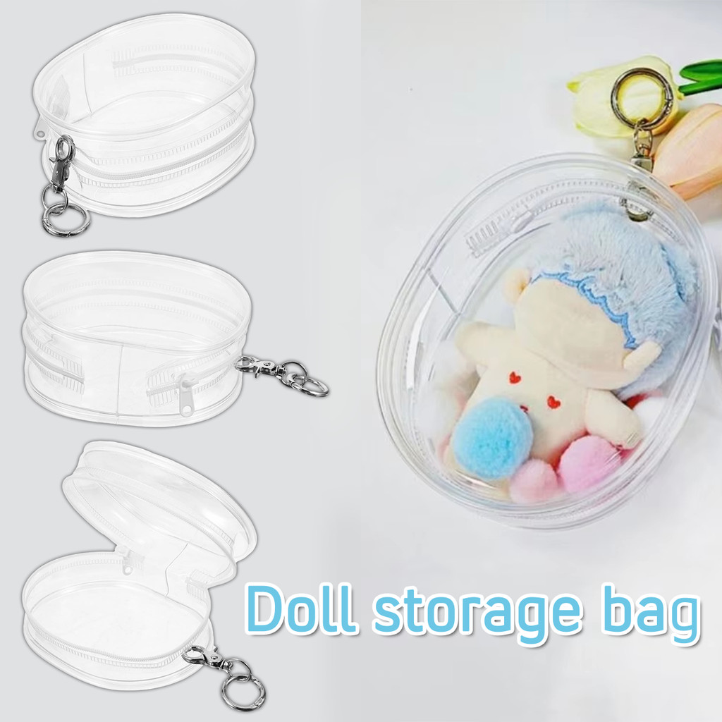 Pouch Pvc Boneka Transparant Doll Pouch Anti Air Display Boneka Kotak Buta Pouch Keychain Doll Bag S