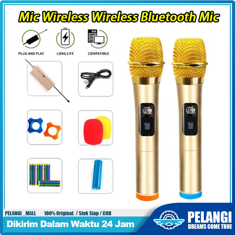Mic Wireless Wireless Bluetooth Mic Double Wireless Advance Digital Mikropon Duet Mik Karaoke Mix