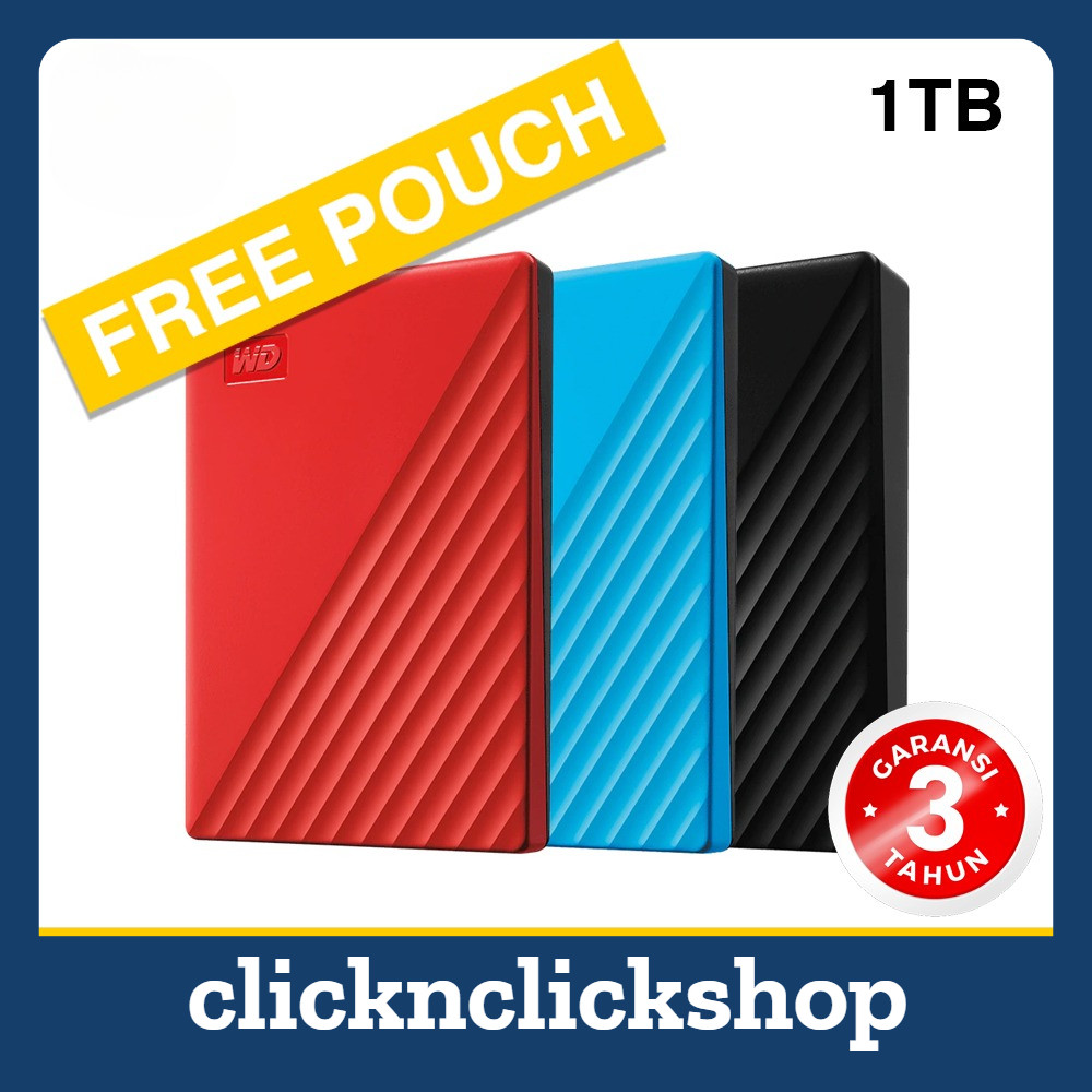 WD My Passport 1TB - HD HDD Hardisk Harddisk Hard Disk Drive Eksternal External 2.5" Inci Inch