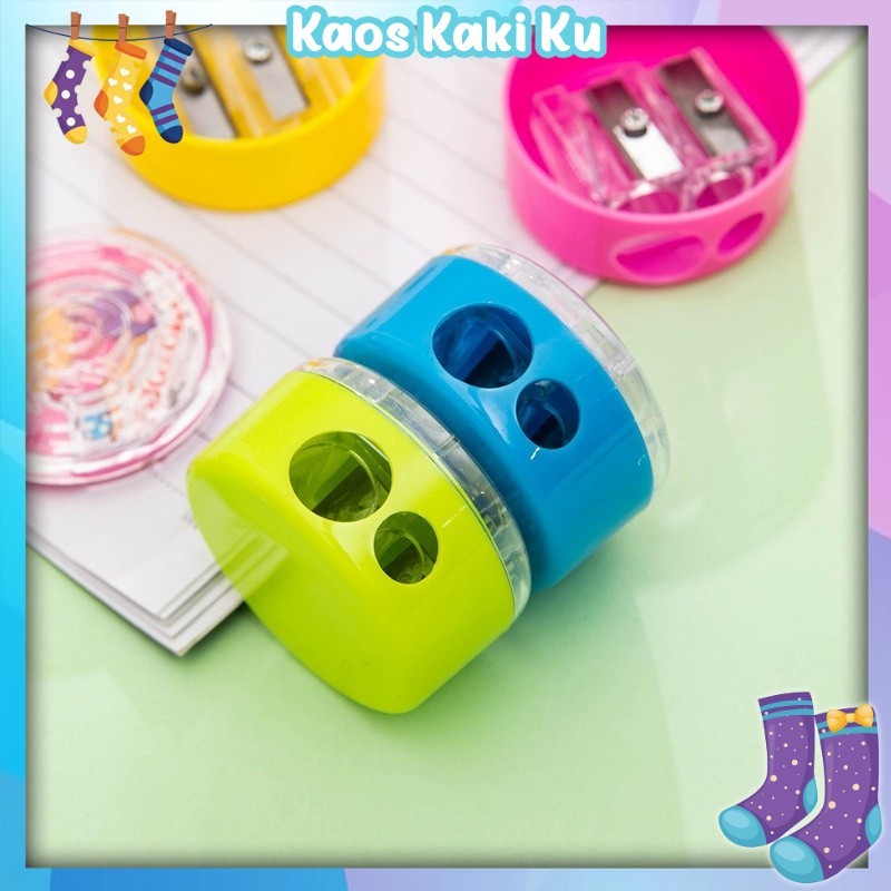 

2 In 1 Rautan Serutan Sharpener Bulat Pastel Color Rautan 3 753