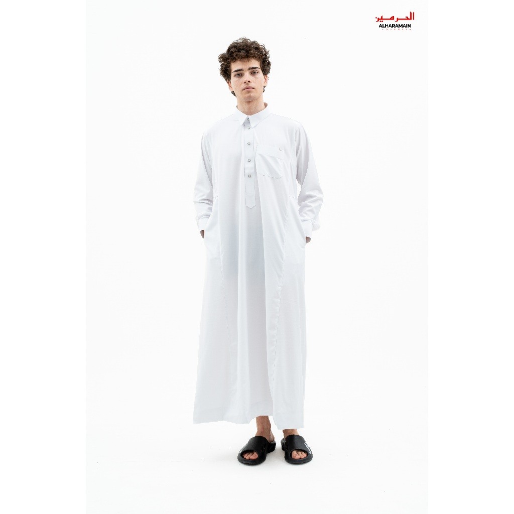 ladang fashion Series Semi Wol Thobe Ali Jubah / Gamis Pria Remaja & Dewasa (241757/58/59) | Putih