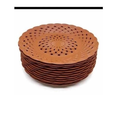 Piring Anyam Rotan Lidi Plastik