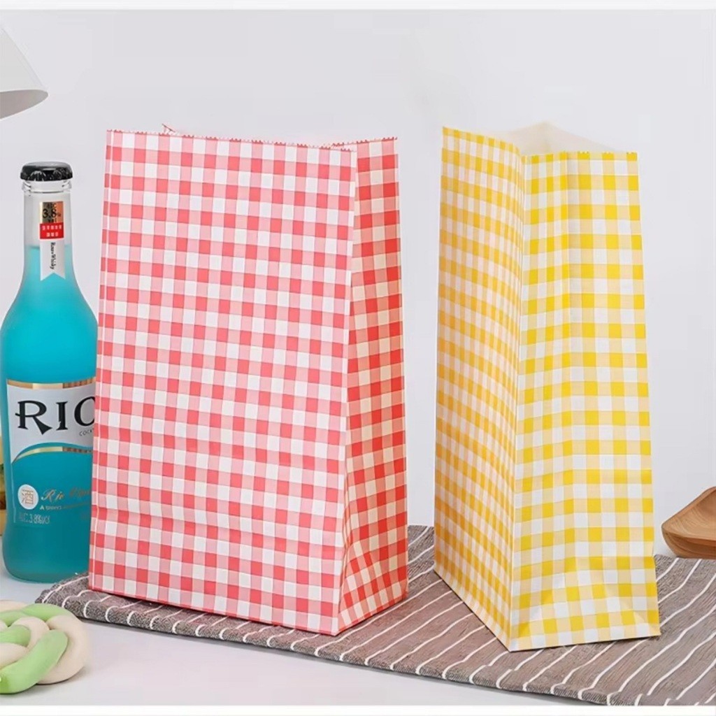 "Paper Bag Snack Box Kemasan Kantong Kertas Roti Aesthetic Paper Bag Colorful Pembungkus Colour