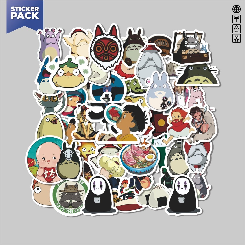 

[100PCS]Stiker Pack Stiker Miyazaki Hayao Ghibli Aesthetic Vinyl Anti Air Dekorasi Sticker Laptop Buku Journal Koper Helm Casing HP Gitar Helm Skateboard