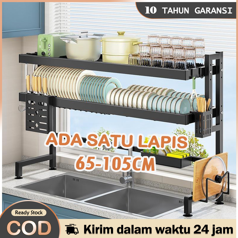 NEW Rak Piring Wastafel Stainless Steel Rak Cuci Piring Dapur Rak Penyimpanan Piring PREMIUM