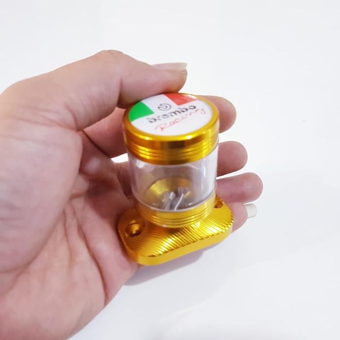 TUTUP TABUNG MASTER MINYAK REM ATAS VARIASI MOTOR X RIDE/MIO FINO DLL - Gold + Clear, Yamaha