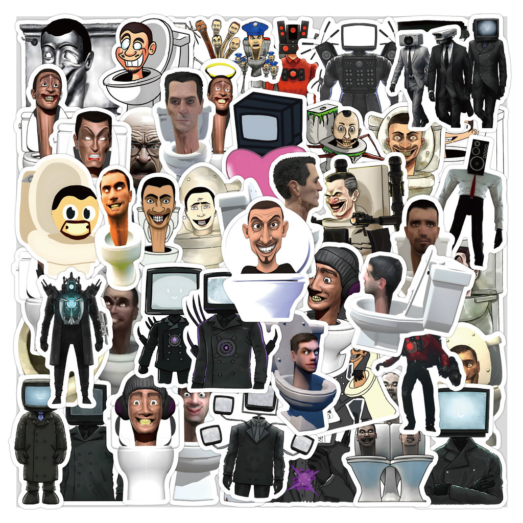 

100pcs Skibidi Toilet Game Stickers Speakerman Bosses Funny Cartoon Waterproof Graffiti Sticker DIY Luggage Laptop Phone Guitar