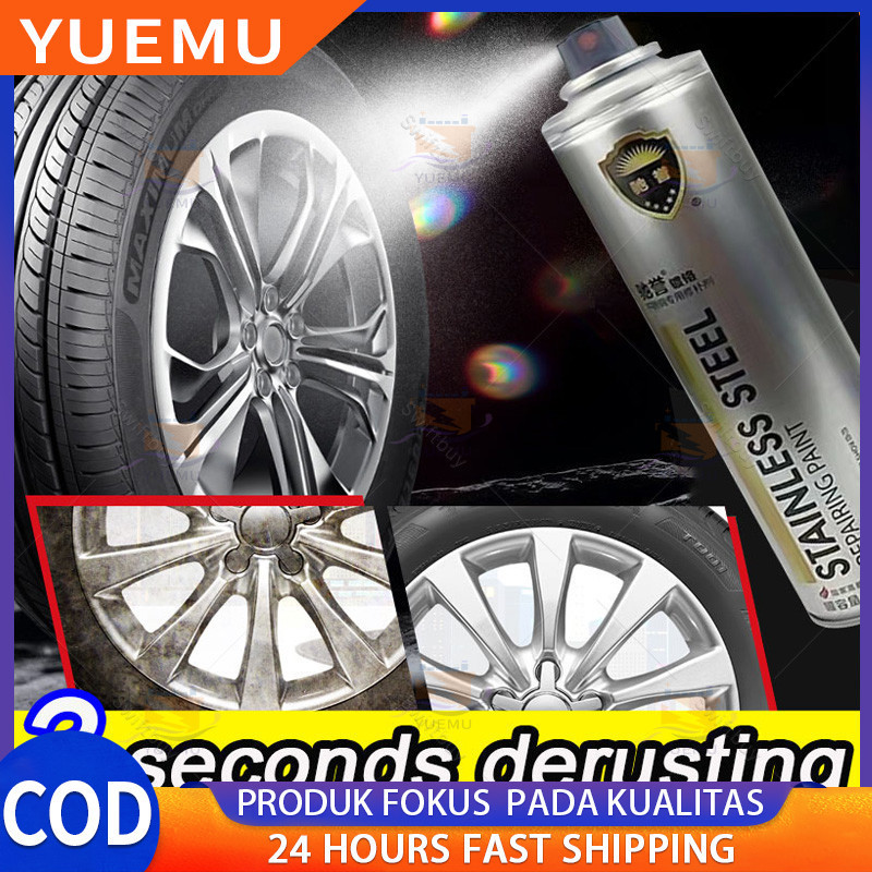 

Cat Semprot Krom 350 ML Chrome Spray Pain Warna Chrome Krum Stainless Automotive Metallic Paint Chrome No Rust Chrome paint spray Cartridges With Chrome Plated Steel Wheel Spray Otomotif Krom Cat Semprot Krom Sapporo Baja Tahan Karat Krom